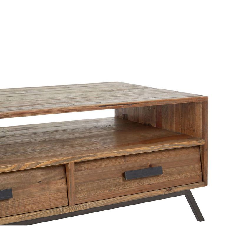 Brooklyn Coffee Table - Fir Wood - 2 Drawer