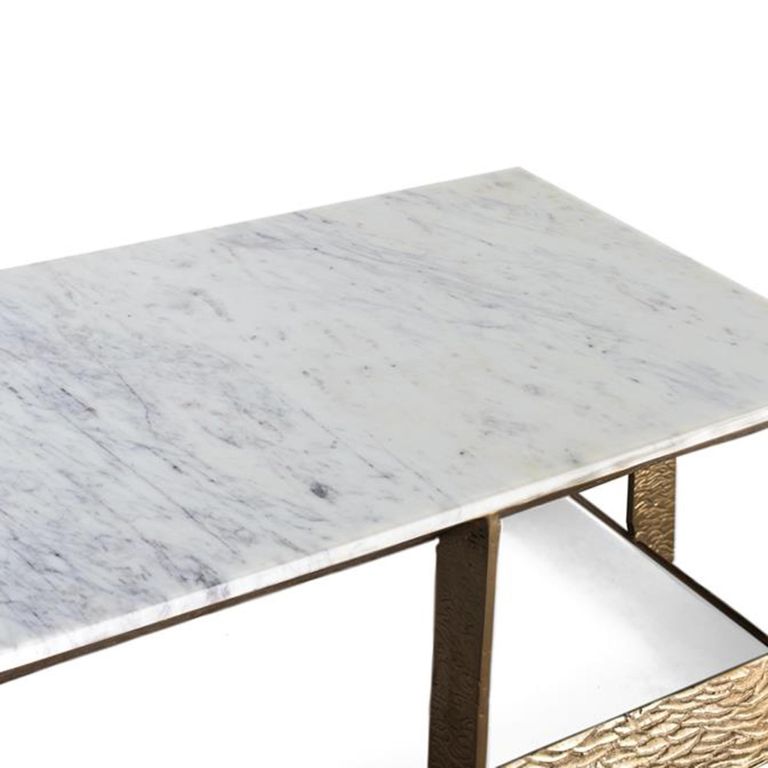 Caerfyrddin Coffee Table - White Marble - Round