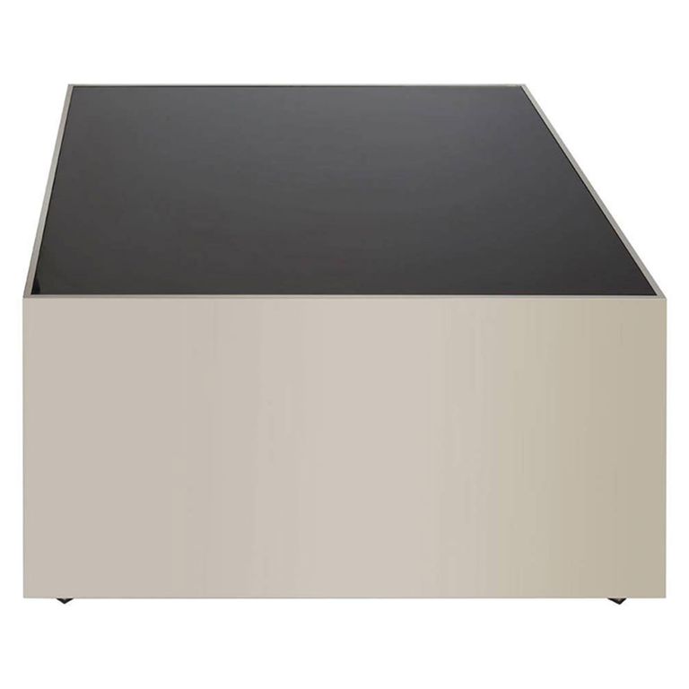 Carlox Coffee Table - Square - Black Glass and Chrome