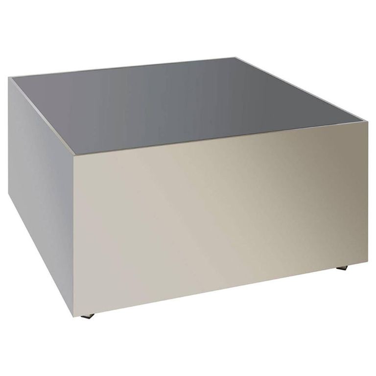 Carlox Coffee Table - Square - Black Glass and Chrome
