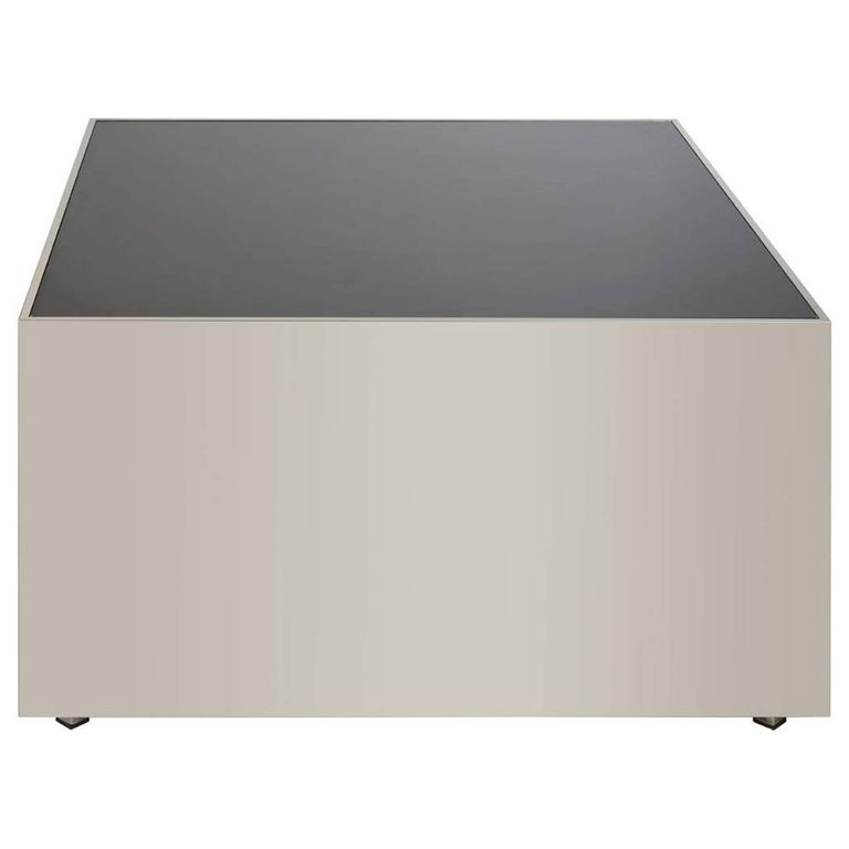 Carlox Coffee Table - Square - Black Glass and Chrome