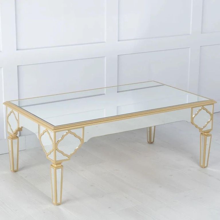 Casablanca Mirrored Gold Trim Coffee Table