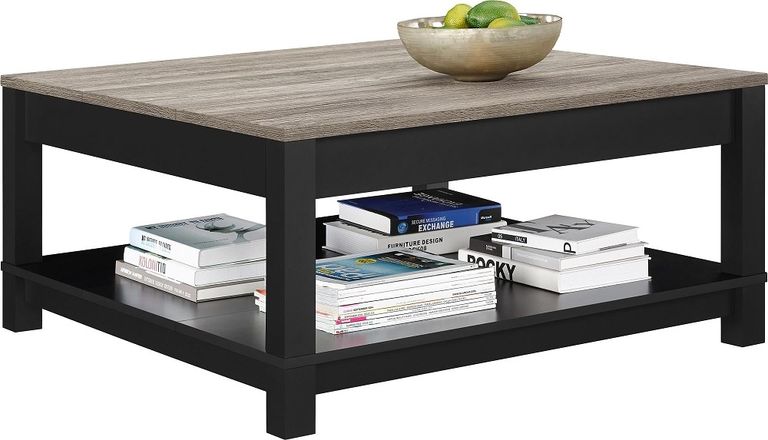 Castro Coffee Table in Weathered Oak and Black - 5047196PCOMUK