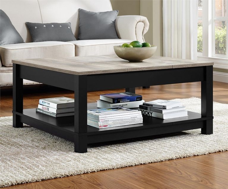 Castro Coffee Table in Weathered Oak and Black - 5047196PCOMUK