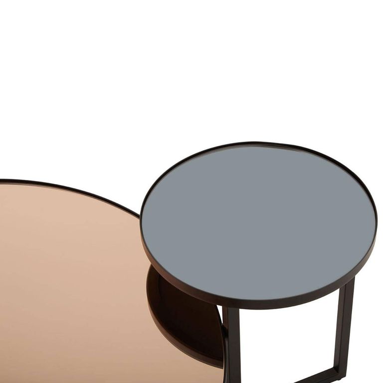 Cercle Coffee Table - 2 Tier - Round - Smoked Mirrored