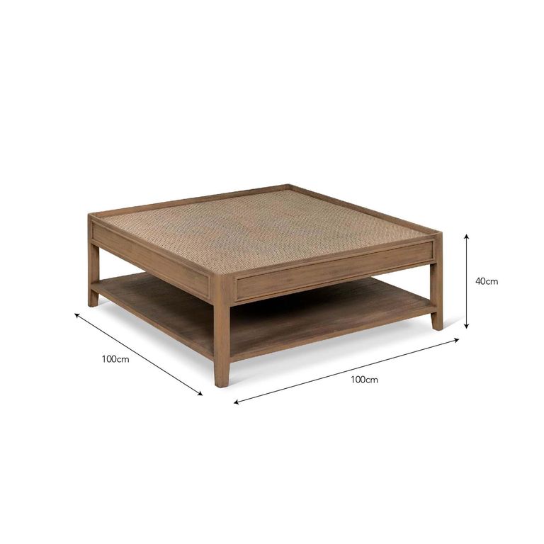 Chesterton Coffee Table Square Natural Rattan