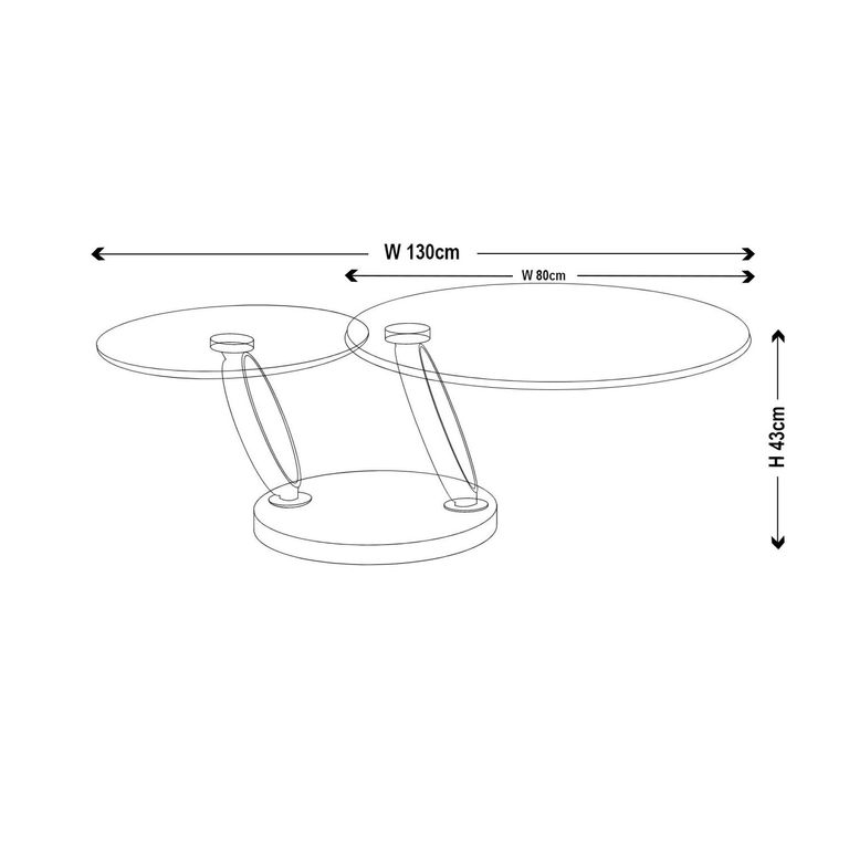 Circles Swivel Glass Top Round Coffee Table