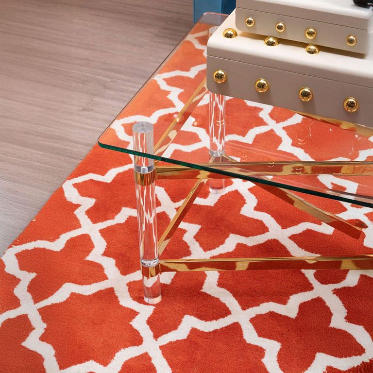 Clarence Coffee Table - Clear Glass with Gold Metal