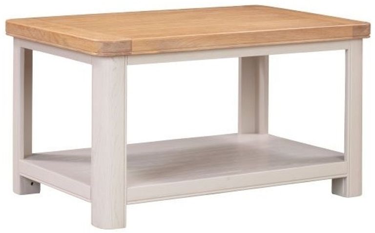 Clarion Coffee Table - with Shelf - Oak and Grey