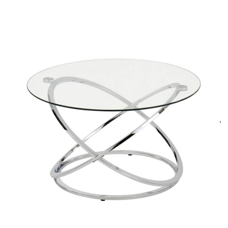 Rizzo Coffee Table - Round - Clear Glass and Chrome