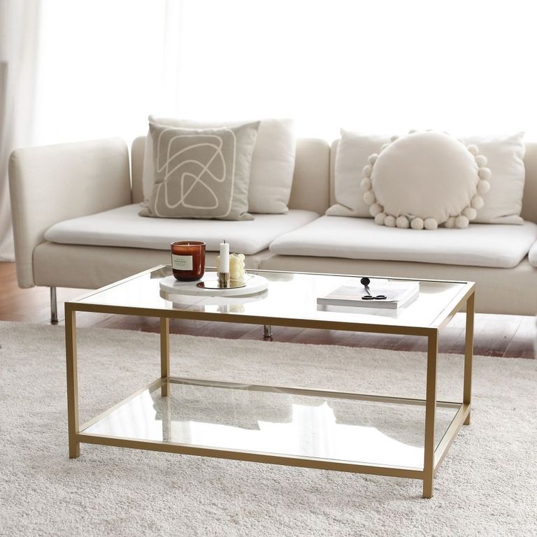 Clearance - Amberley Gold and Glass Coffee Table