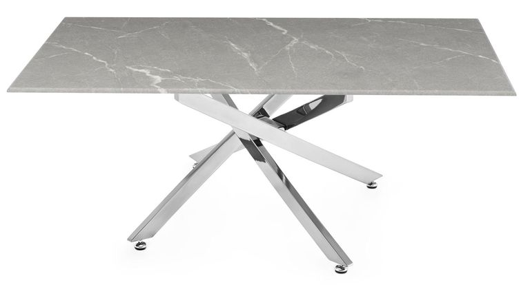 Clearance - Chopstick Grey Glass Coffee Table with Chrome Metal Legs