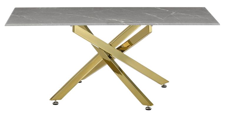 Clearance - Chopstick Grey Glass Coffee Table with Gold Metal Legs
