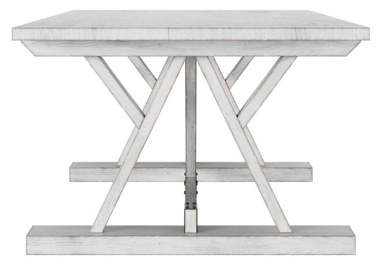 Clearance - Farmhouse Mango Wood White Washed Trestle Coffee Table - Brand New Item
