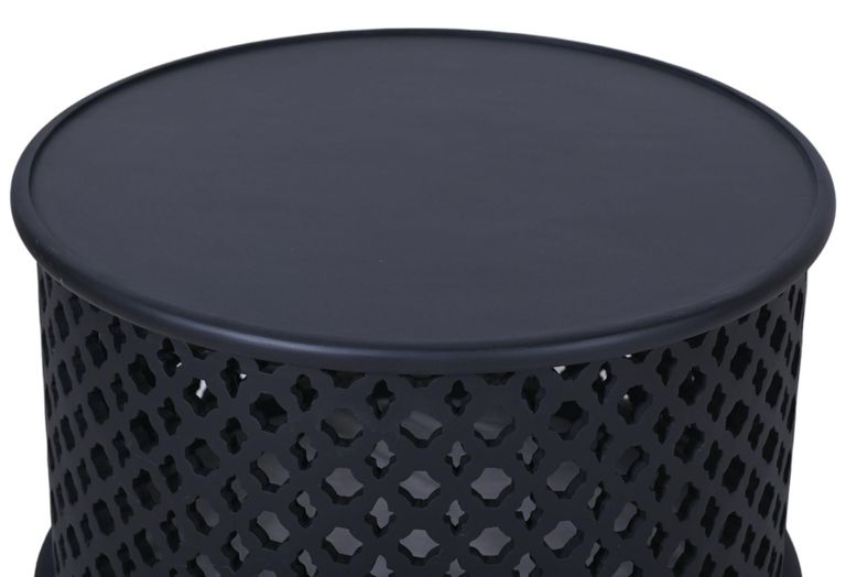 Clearance - Jaipur Lattice Black Mango Wood Round Coffee Table - Brand New Item