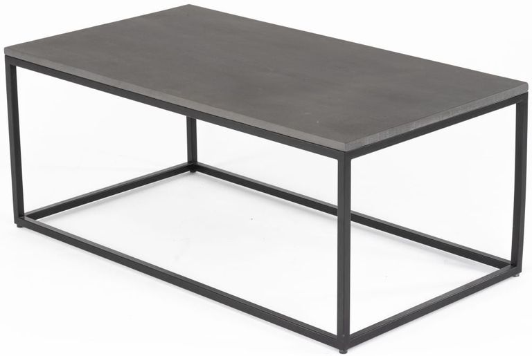 Clearance - Odom Grey Concrete Coffee Table with Black Metal Base - Brand New Item