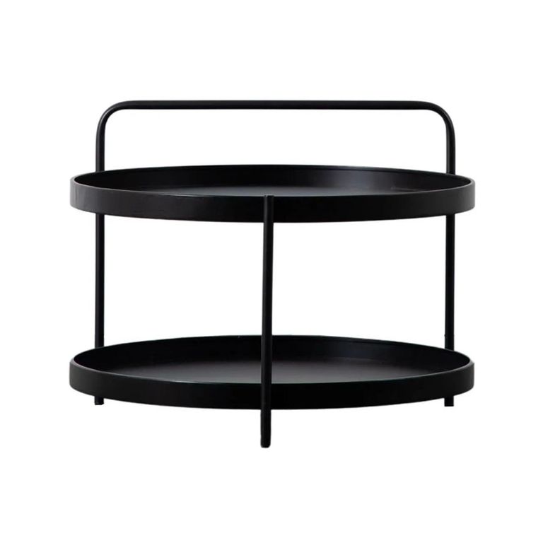 Clearance - Sennen Black Metal Round 65cm Coffee Table - A240