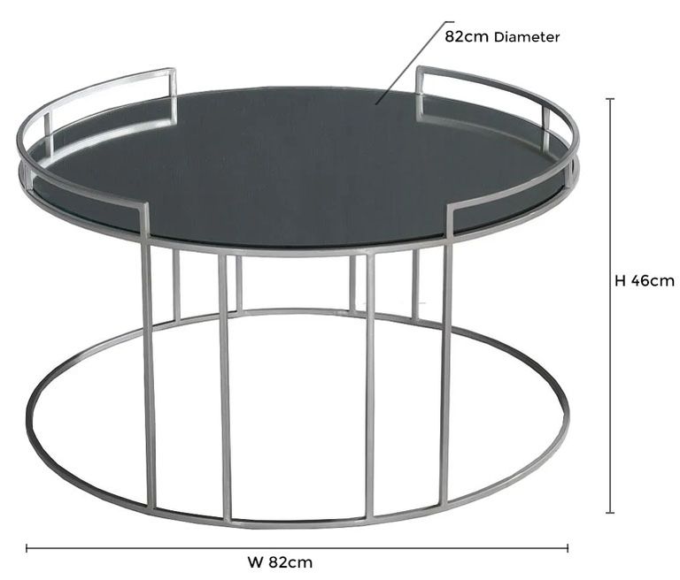 Clearance - Torrance Glass and Silver Round Coffee Table - Brand New Item
