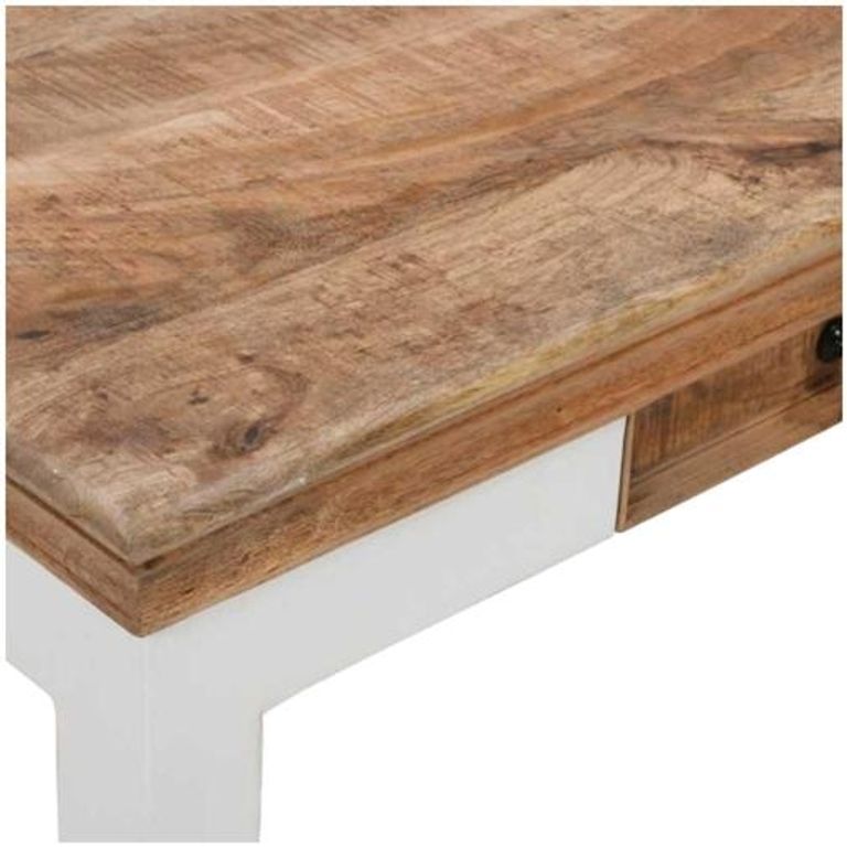 Coastal White and Wood Storage Coffee Table