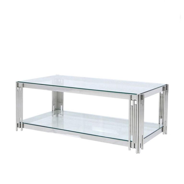 Cohen Coffee Table - Clear Glass and Chrome