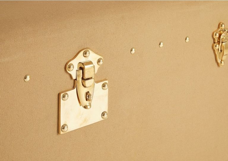 Columbus Coffee Table - Canvas Storage with Leather Trim