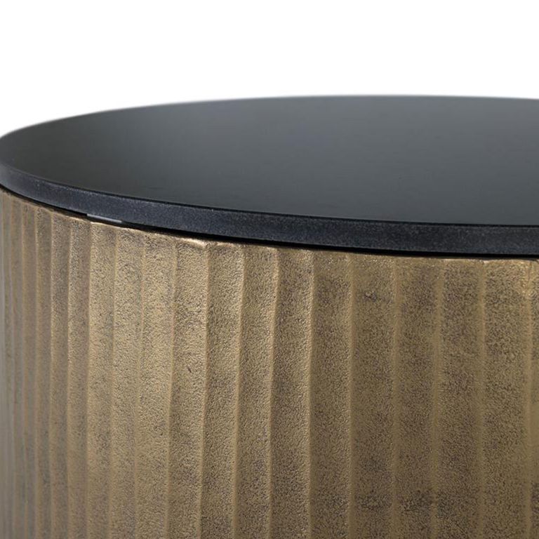 Crotone Coffee Table - Black Granite - Round