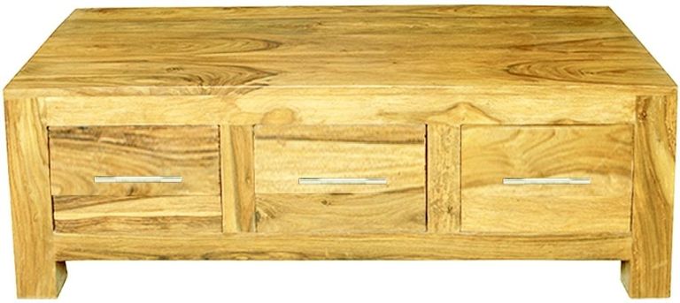 Cuban Light Mango Wood Storage Coffee Table