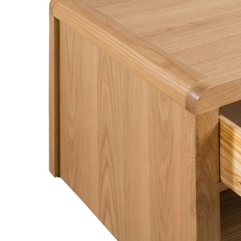 Curve Coffee Table - 2 Drawer - Oak