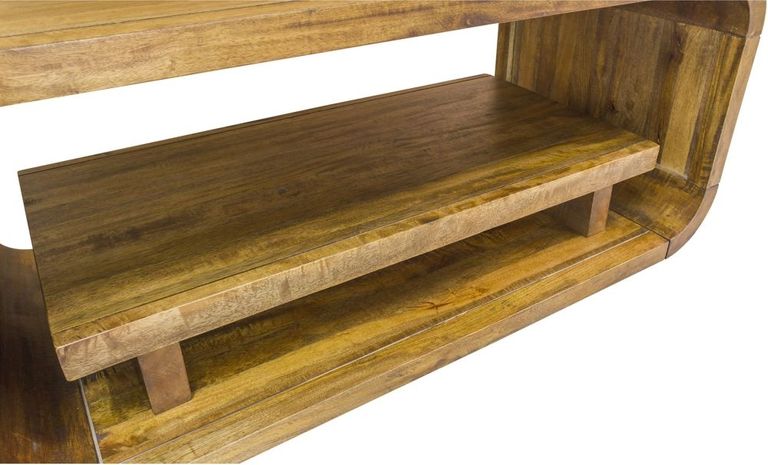 Curved Edge Mango Wood Coffee Table