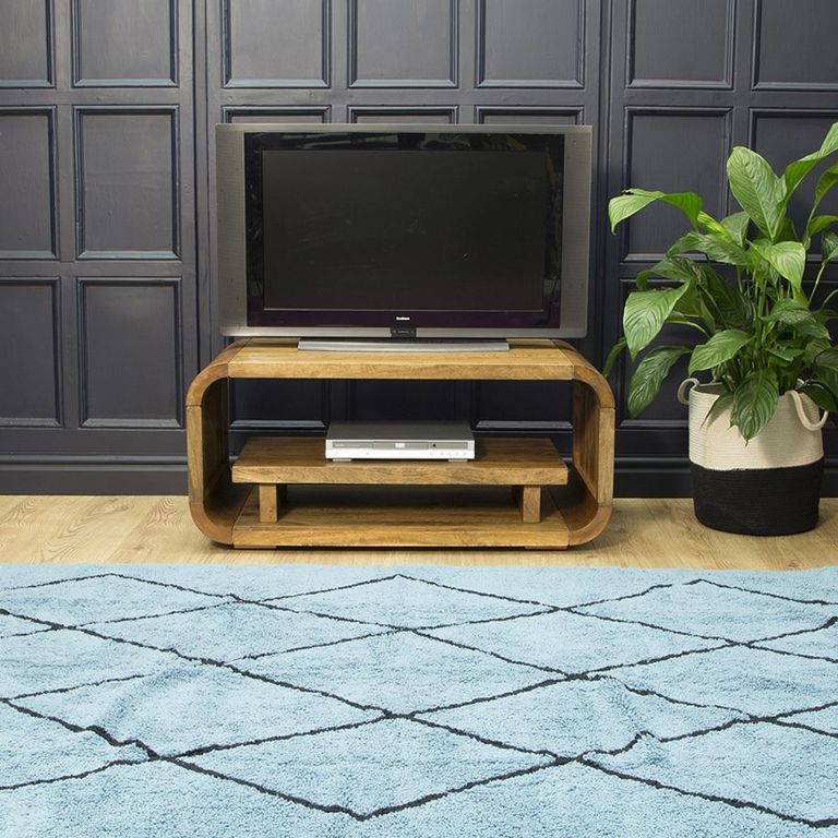 Curved Edge Mango Wood Coffee Table