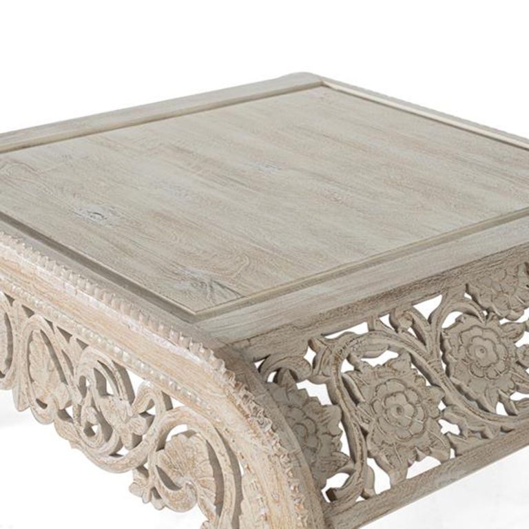 Dale Coffee Table - Carved Mango Wood - Round