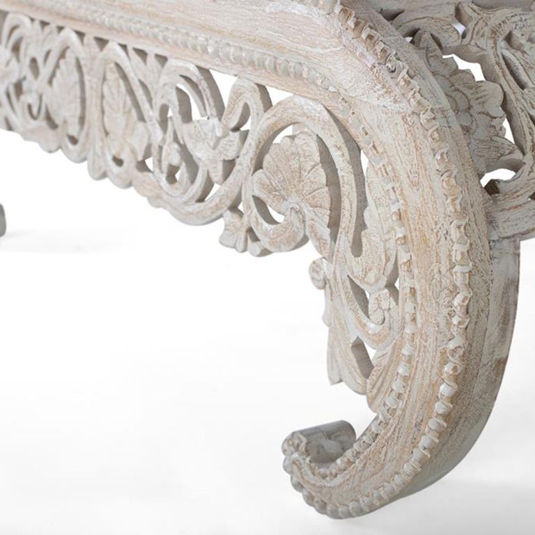 Dale Coffee Table - Carved Mango Wood - Round