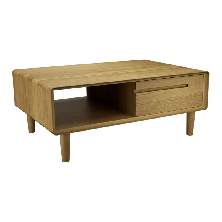 Scandic Coffee Table - 1 Drawer - Danish Oak