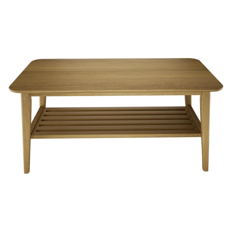 Scandic Coffee Table - Small - with Shelf - Danish Oak