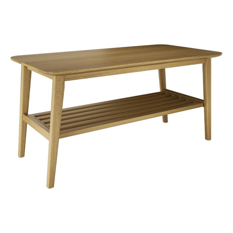 Scandic Coffee Table - Small - with Shelf - Danish Oak