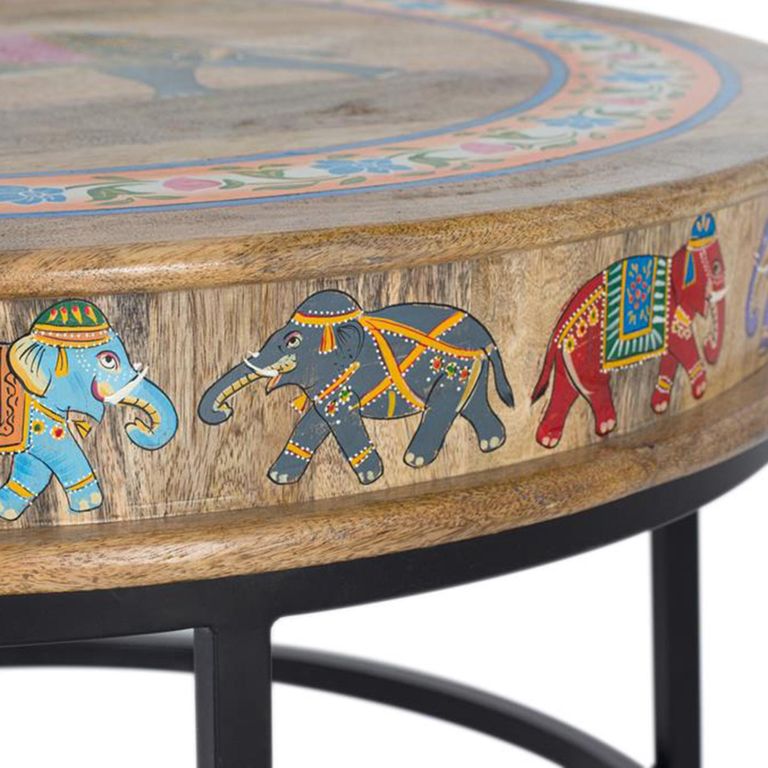 Darambue Coffee Table - Mango Wood - Painted - Round