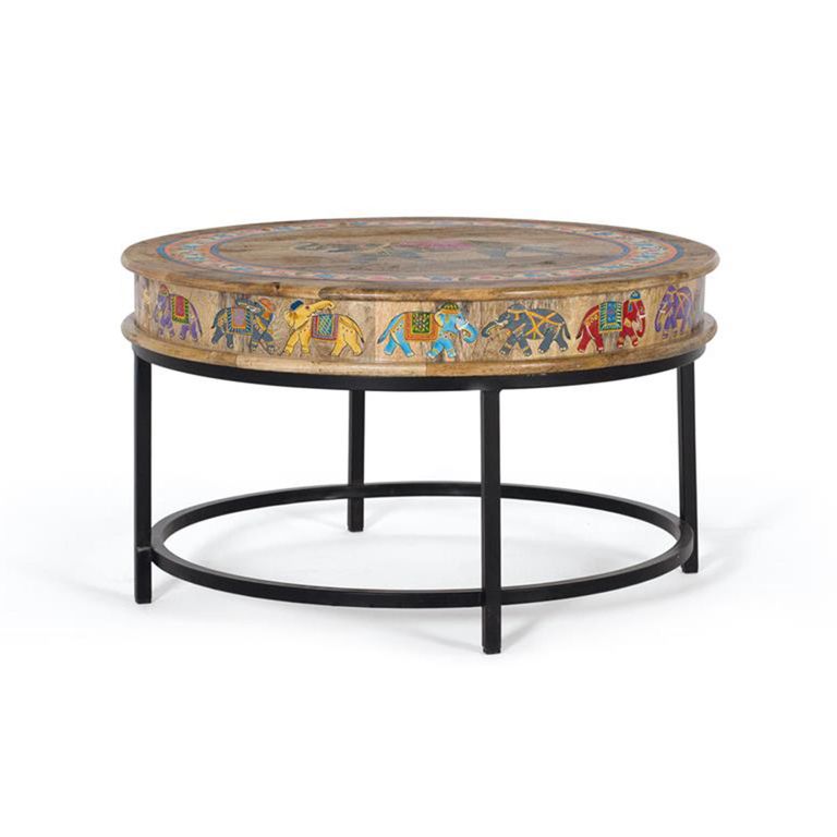 Darambue Coffee Table - Mango Wood - Painted - Round