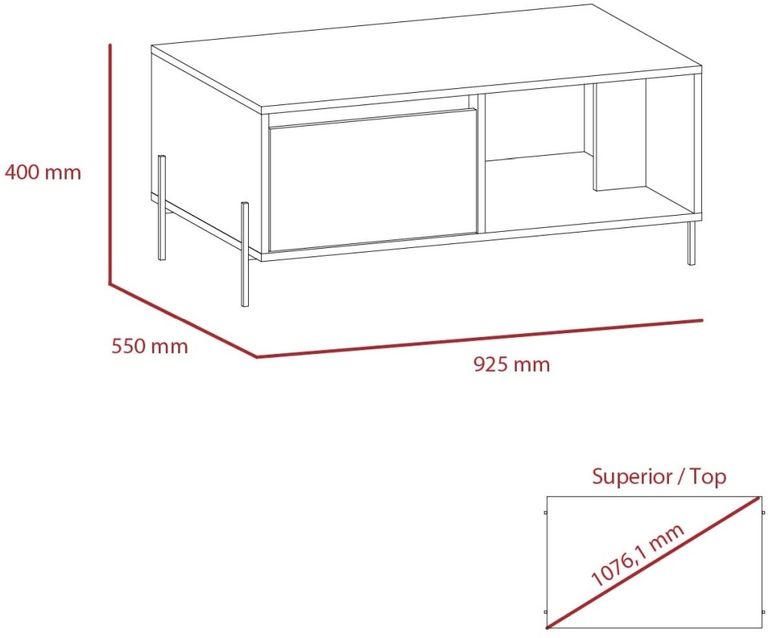 Dallas White and Grey Coffee Table
