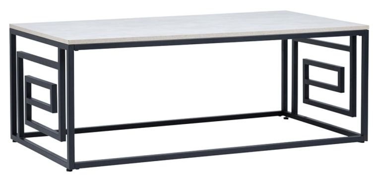 Devon Coffee Table - Grey Wood and Black
