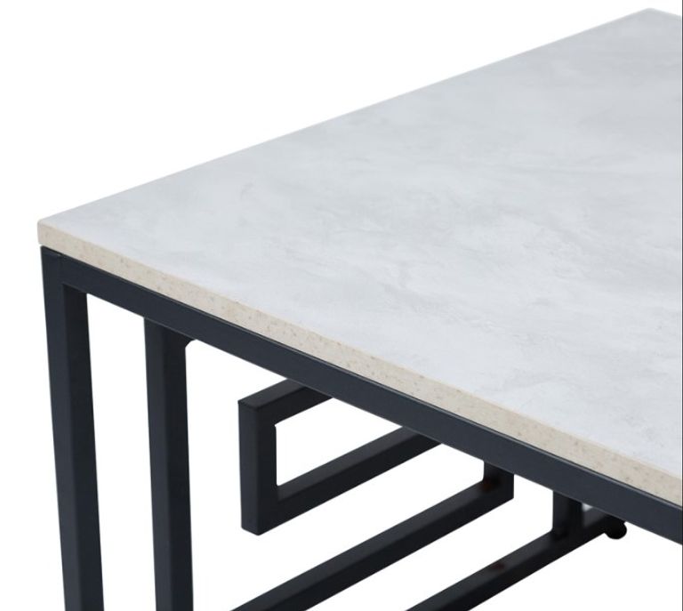 Devon Coffee Table - Grey Wood and Black