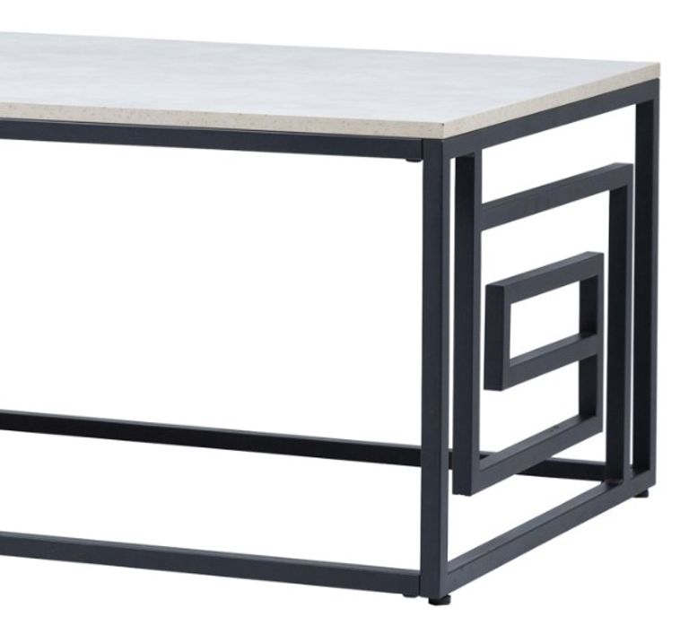 Devon Coffee Table - Grey Wood and Black
