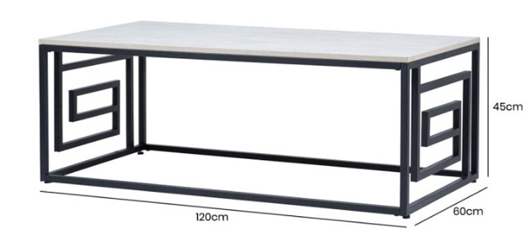 Devon Coffee Table - Grey Wood and Black