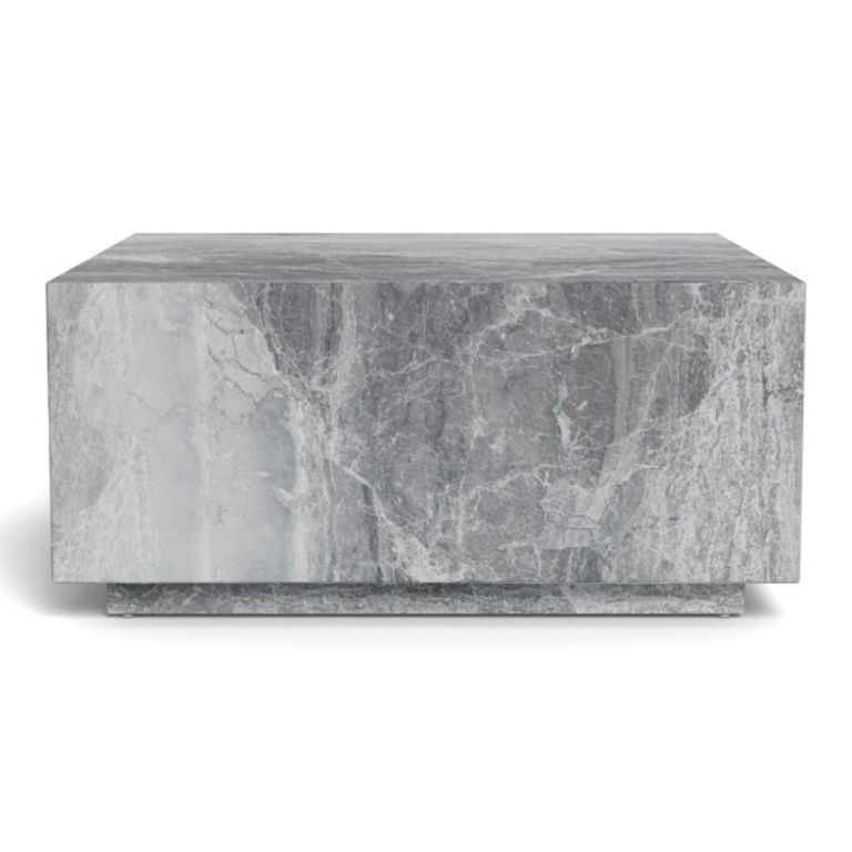Dice Coffee Table - Grey Marble Effect - Square