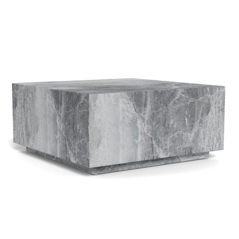 Dice Coffee Table - Grey Marble Effect - Square