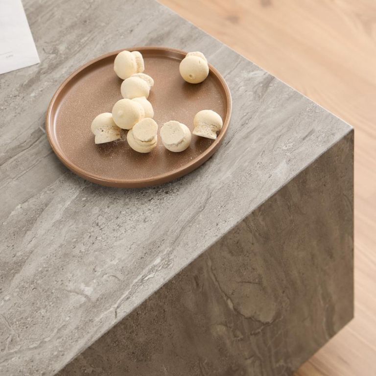 Dice Coffee Table - Grey Marble Effect - Square