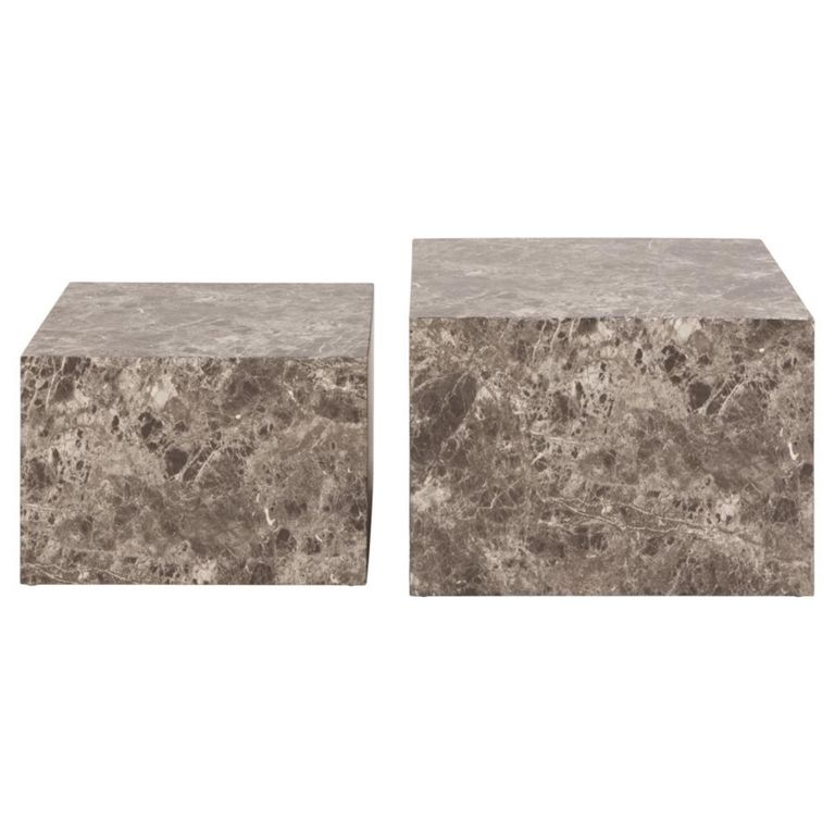 Dice Coffee Table - Square - Light Brown - Set of 2