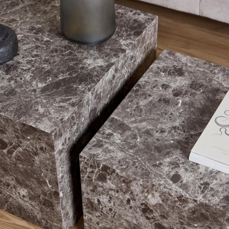 Dice Coffee Table - Square - Light Brown - Set of 2