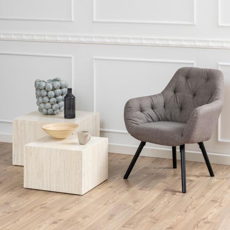 Dice Coffee Table - Square - Travertine Effect - Set of 2