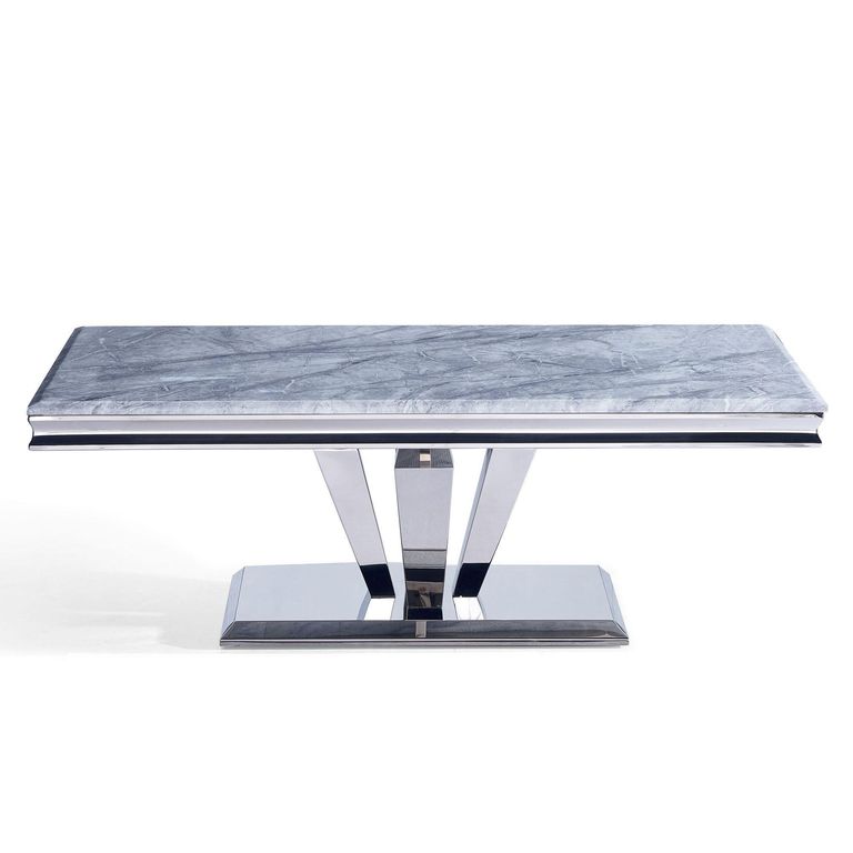 Dolce Grey Marble and Chrome Coffee Table