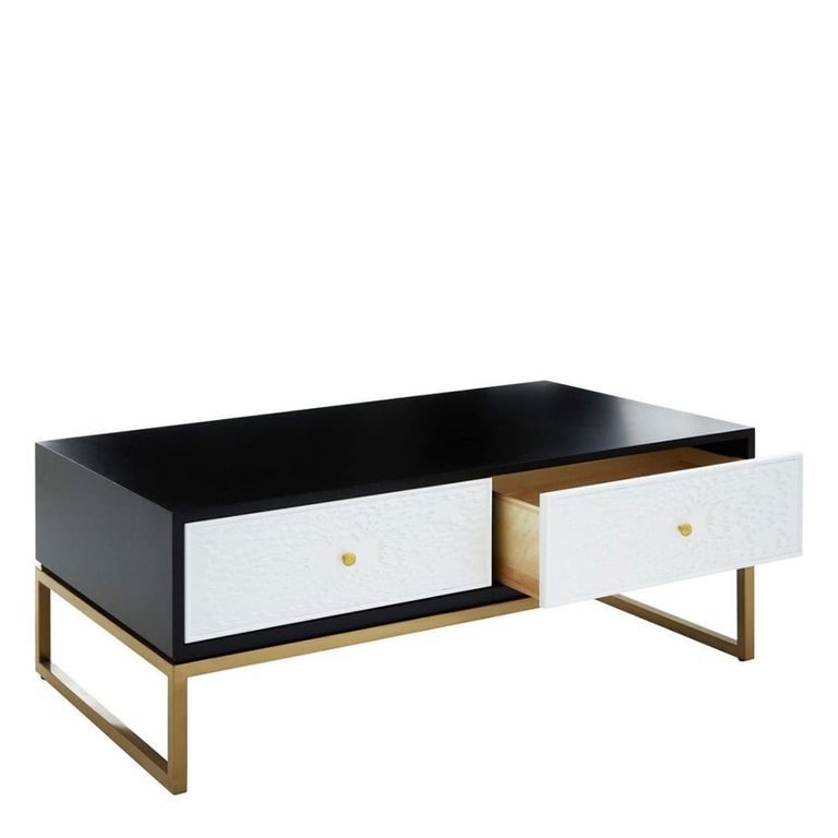 Dumas Coffee Table - 4 Drawer - Black and White